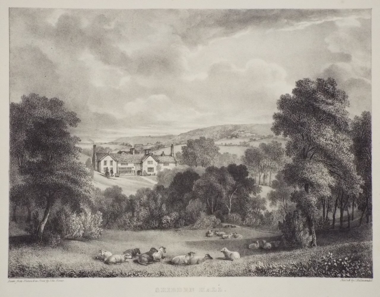 Lithograph - Shibden Hall. - Horner