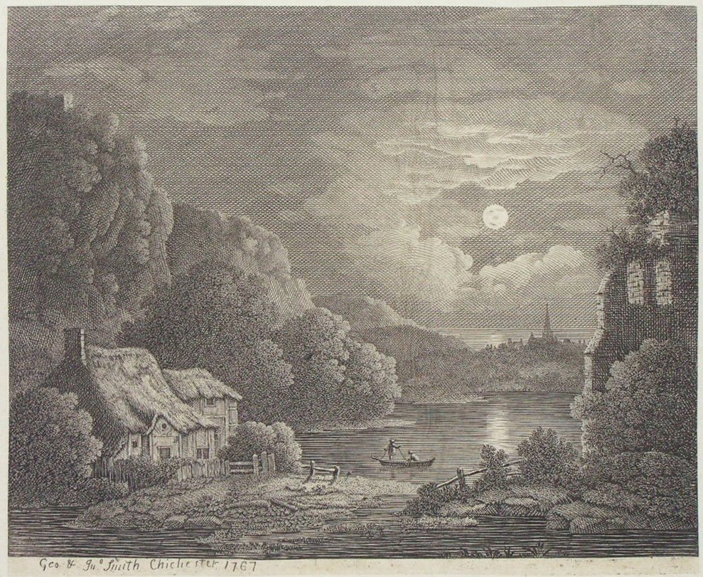 Print - (Moonlit river landscape) - Smith