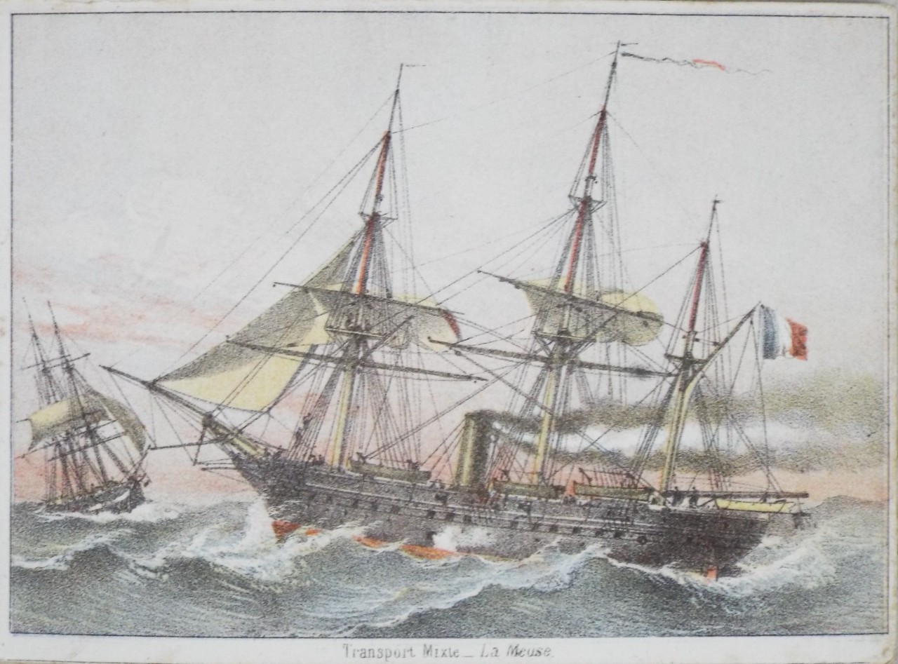 Lithograph - Transport Mixte - La Meuse.