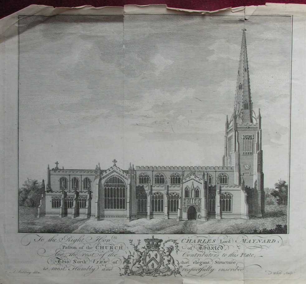 Print - To the Right Honble. Charles Lord Maynard, Patron of the Church of Thaxted, And the rest of the Contributors to this Plate, This North View of that Elegant Structure is most Humbly and respectfully inscribed. - White