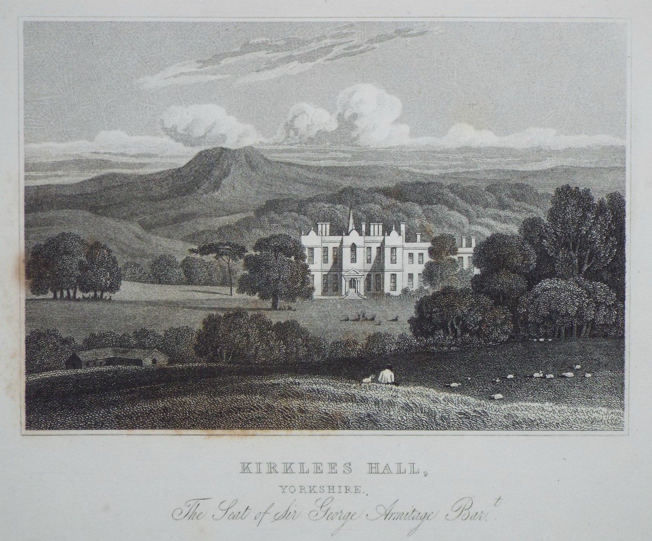 Print - Kirklees Hall, Yorkshire. The Seat of Sir George Armitage Bart. - Neele