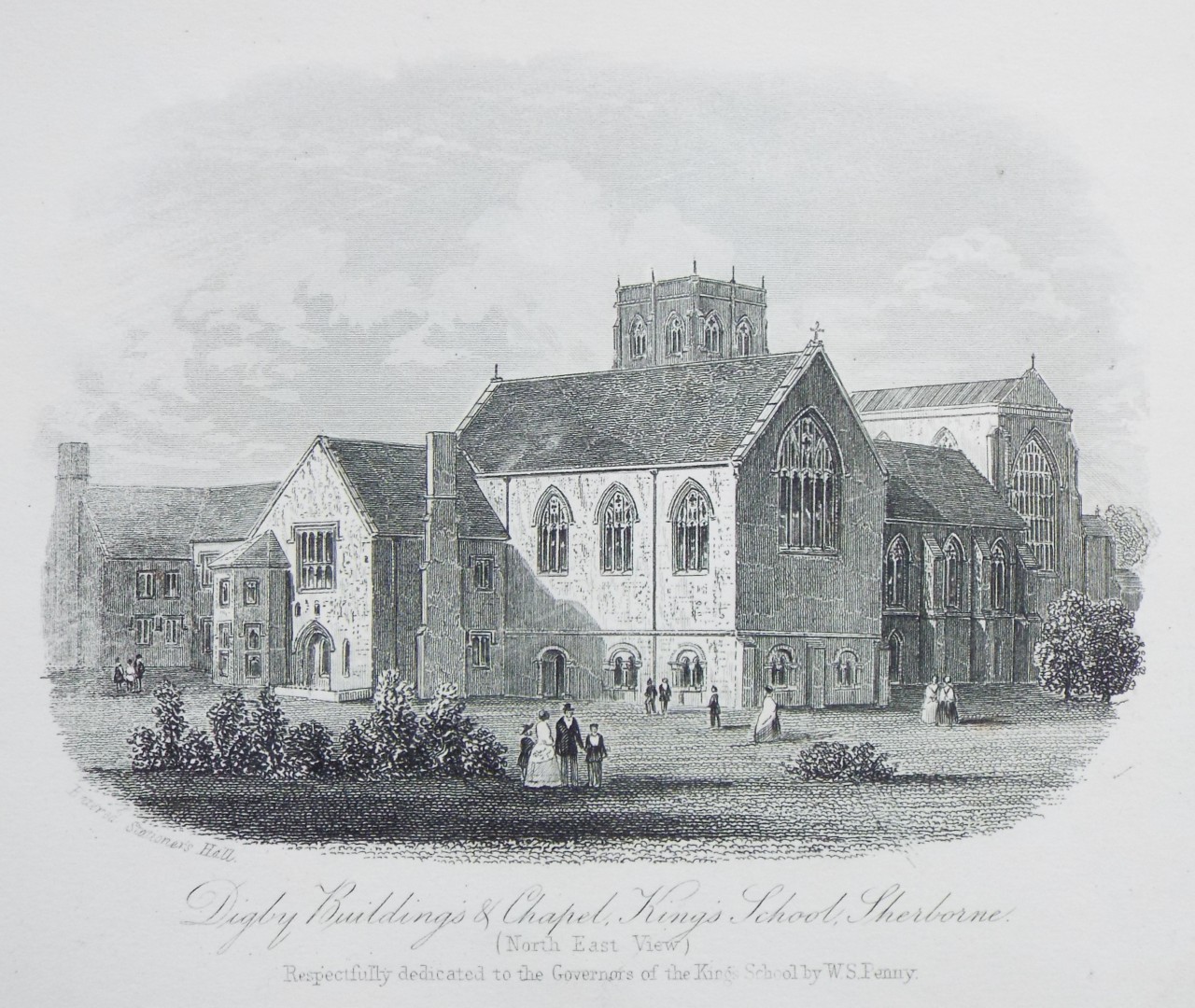 Steel Vignette - Digby Buildings & Chapel, King's School, Sherborne. (North East View) - Penny