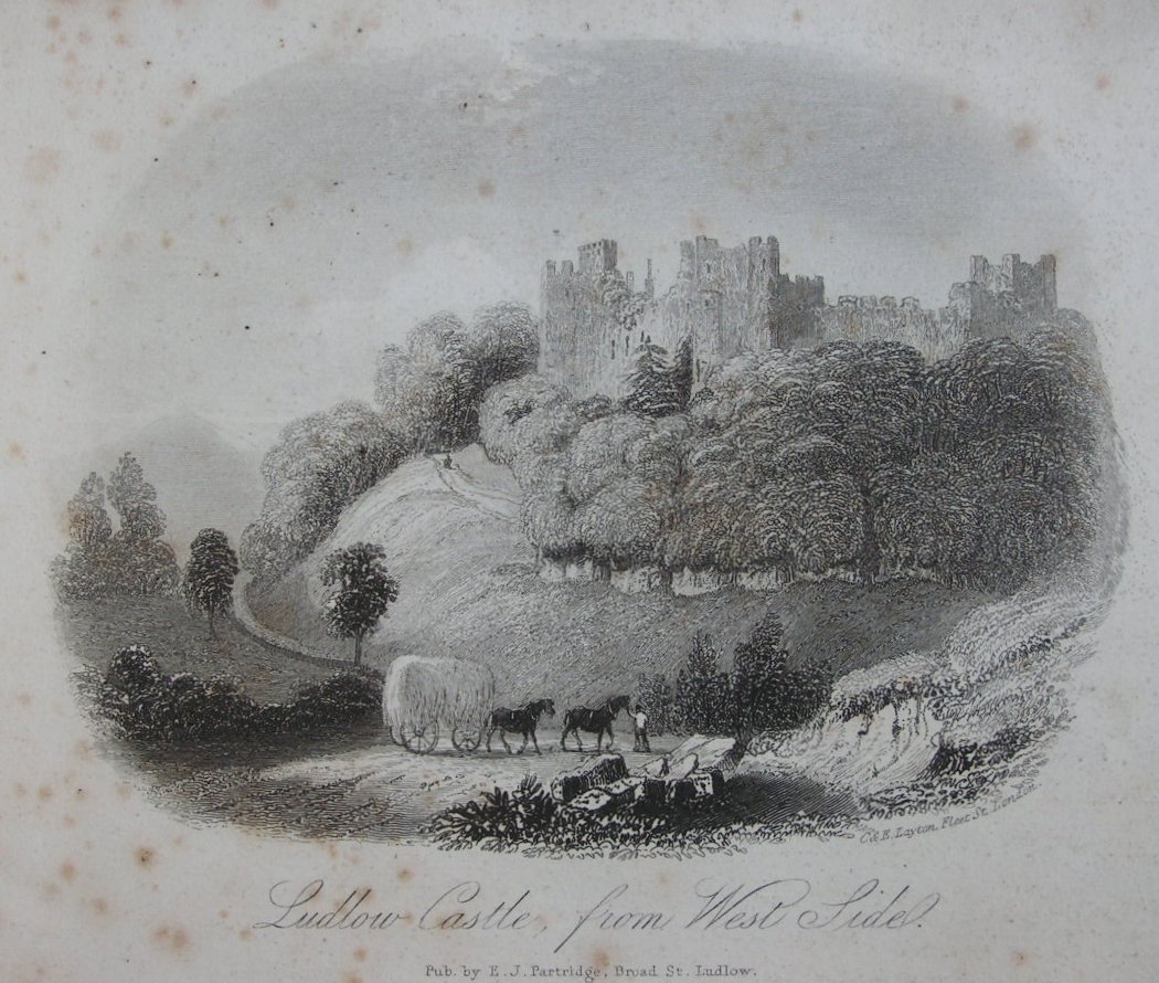 Steel Vignette - Ludlow Castle, from West Side - Layton