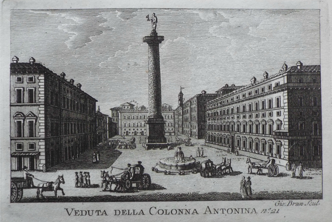 Print - Veduta della Colonna Antonina - Brun