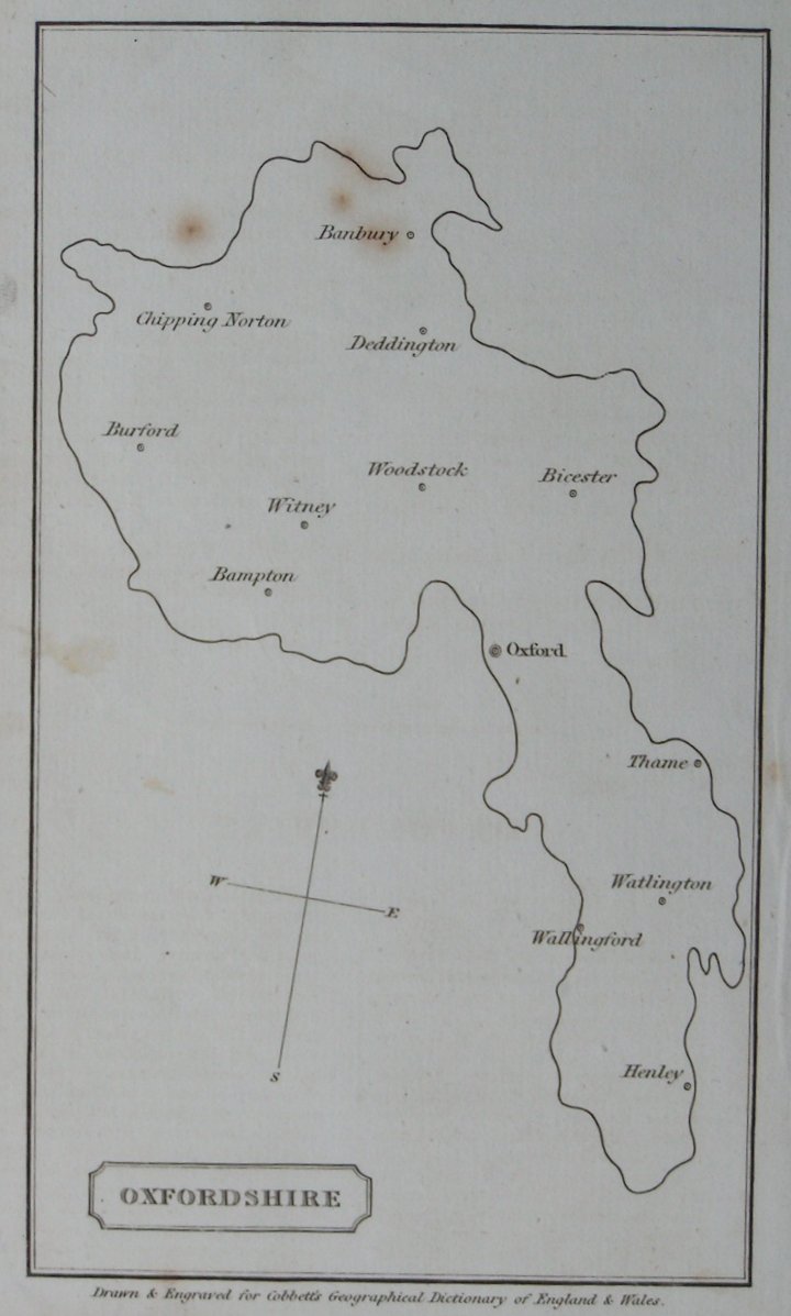 Map of Oxfordshire - Cobbett