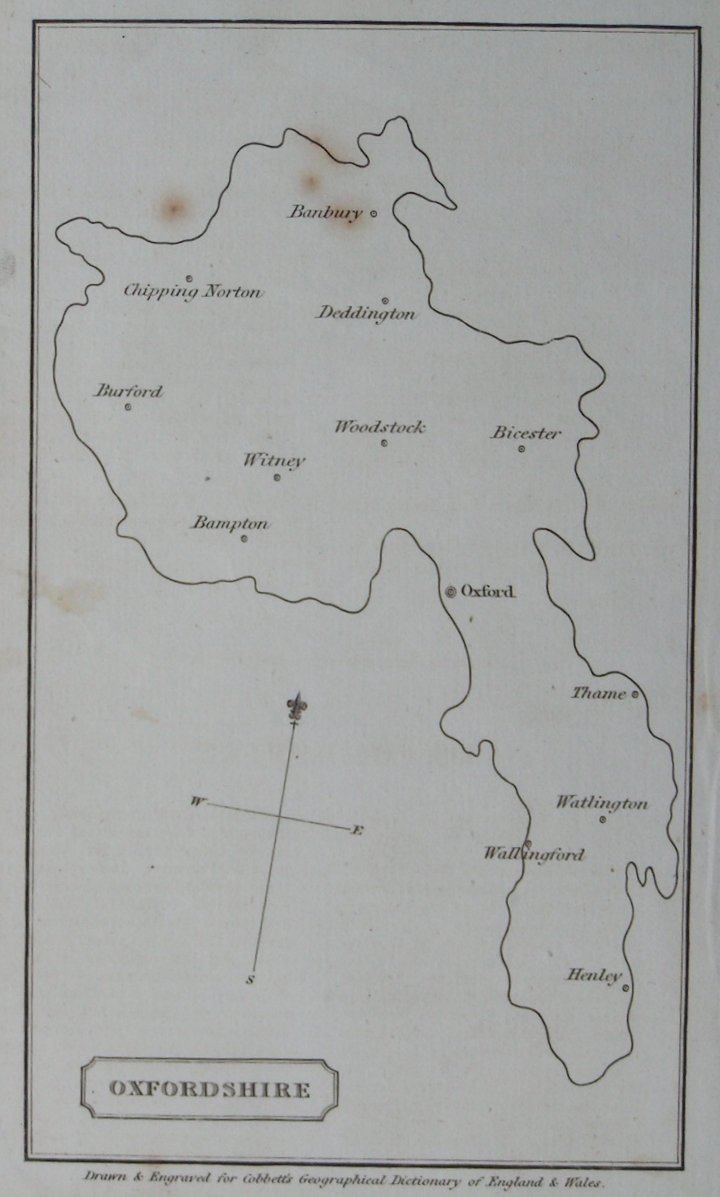 Map of Oxfordshire - Cobbett