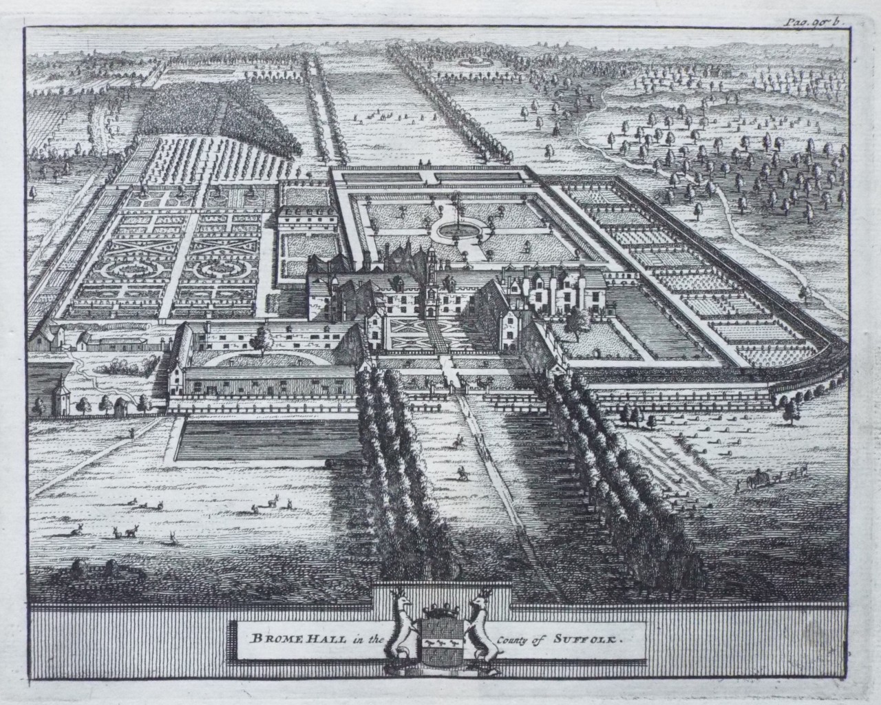 Print - Brome Hall in the County of Suffolk
