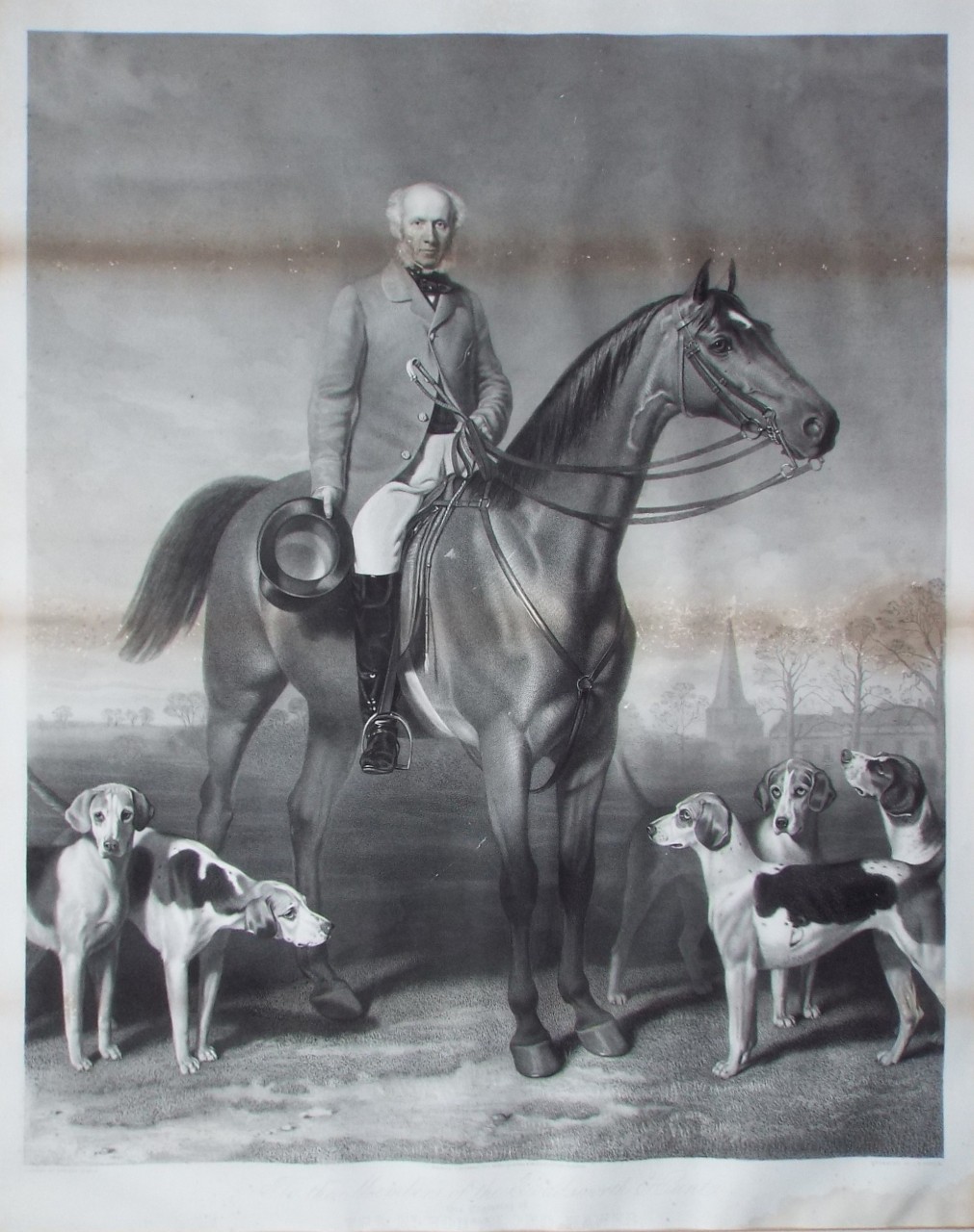 Print - To the Members of the Badsworth Hunt, this engraving of the Rt. Honble. Lord Hawke, - Baker