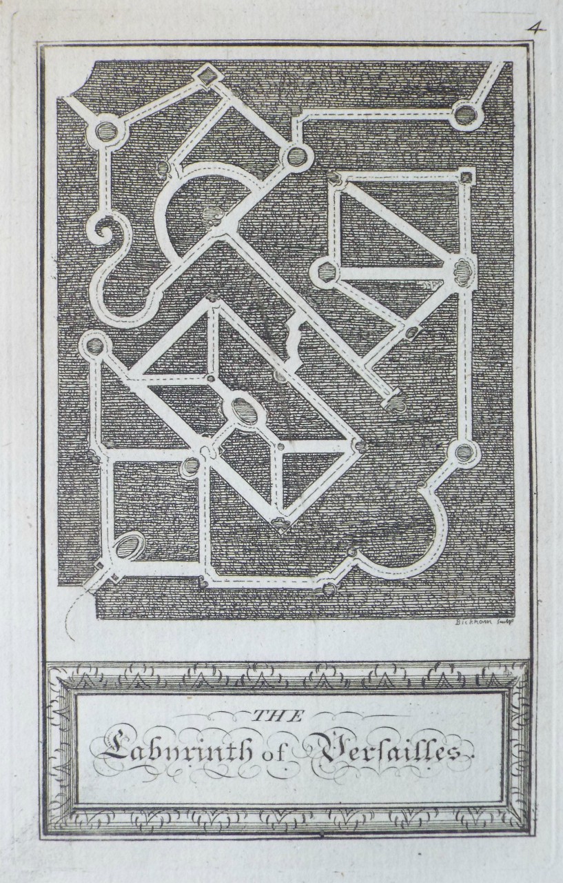 Print - Plan of the Labyrinth of Versailles - Bickham