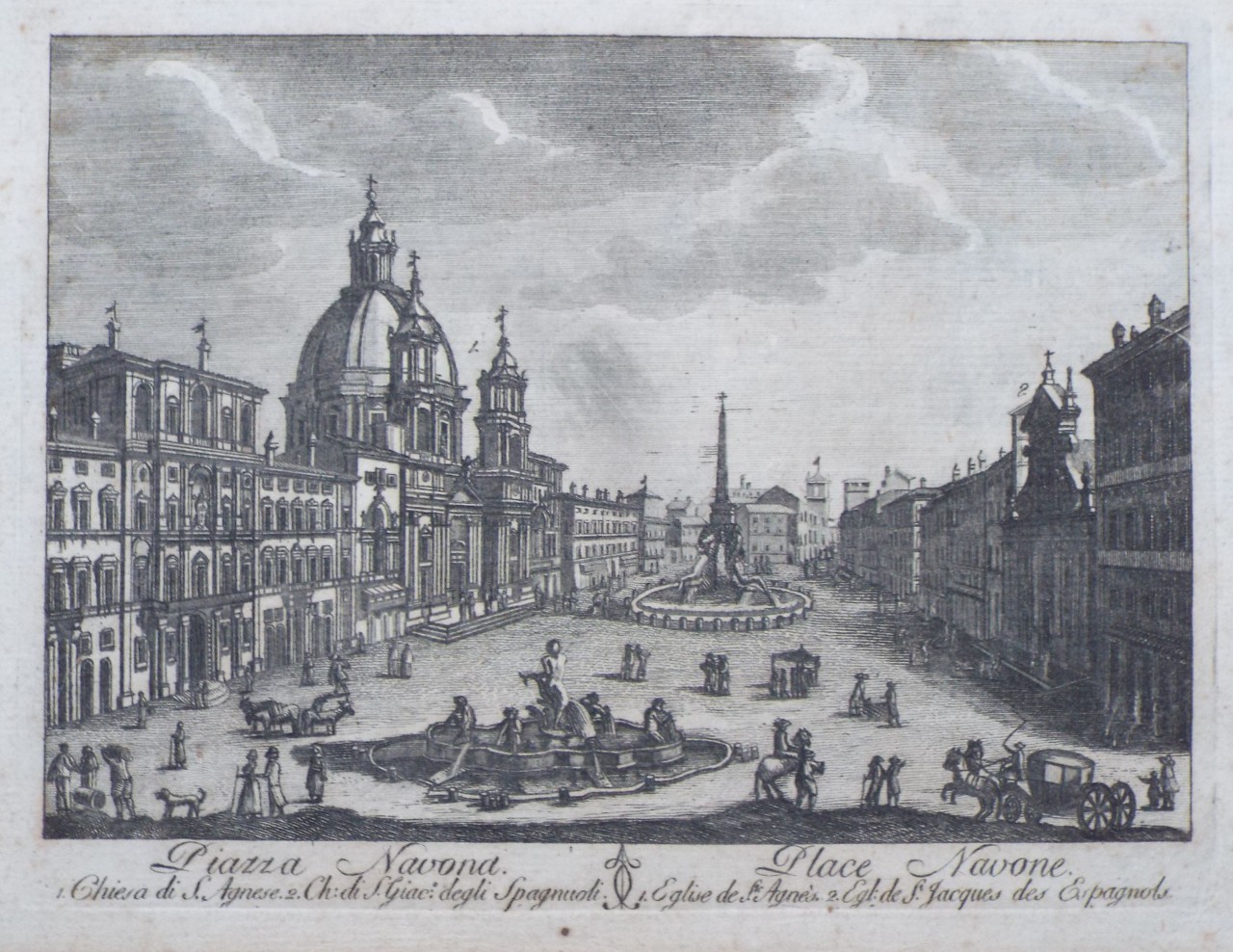 Print - Piazza Navona. Place Navone.