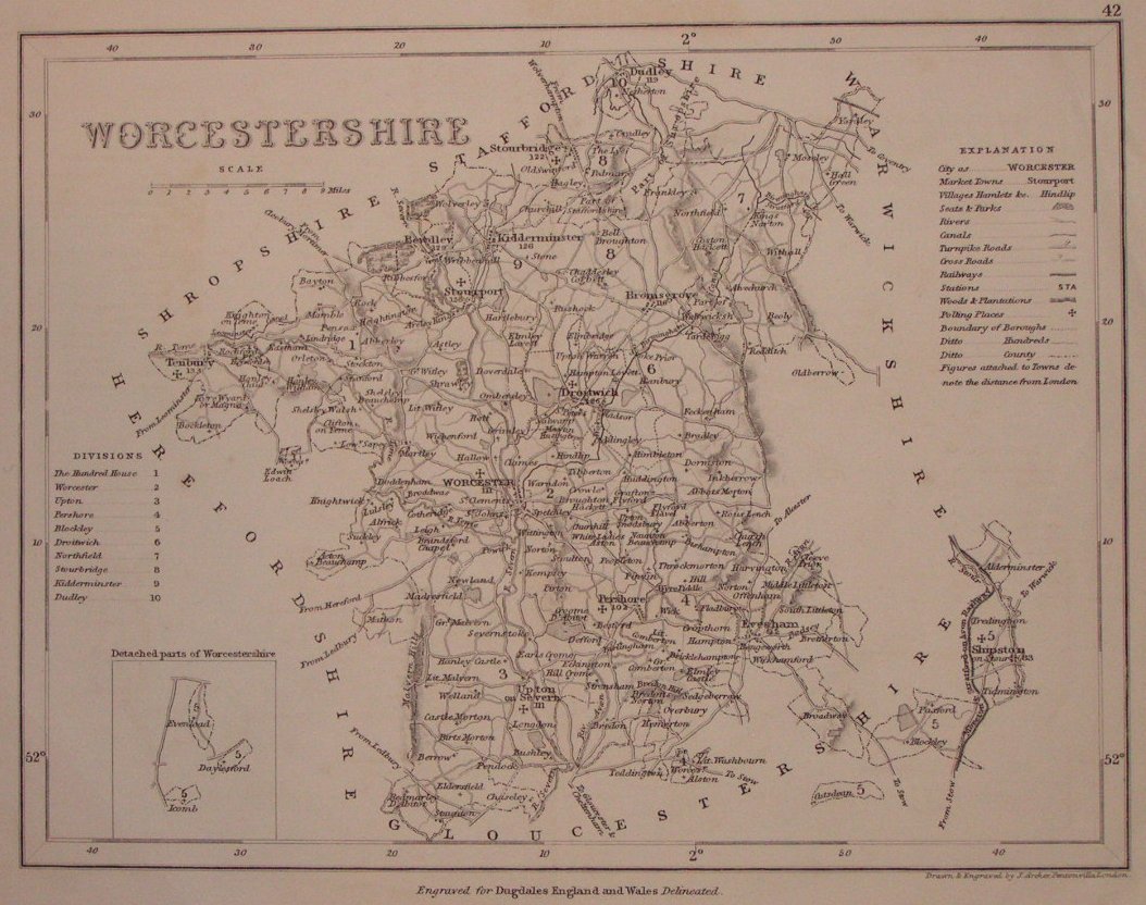 Map of Worcestershire - Archer