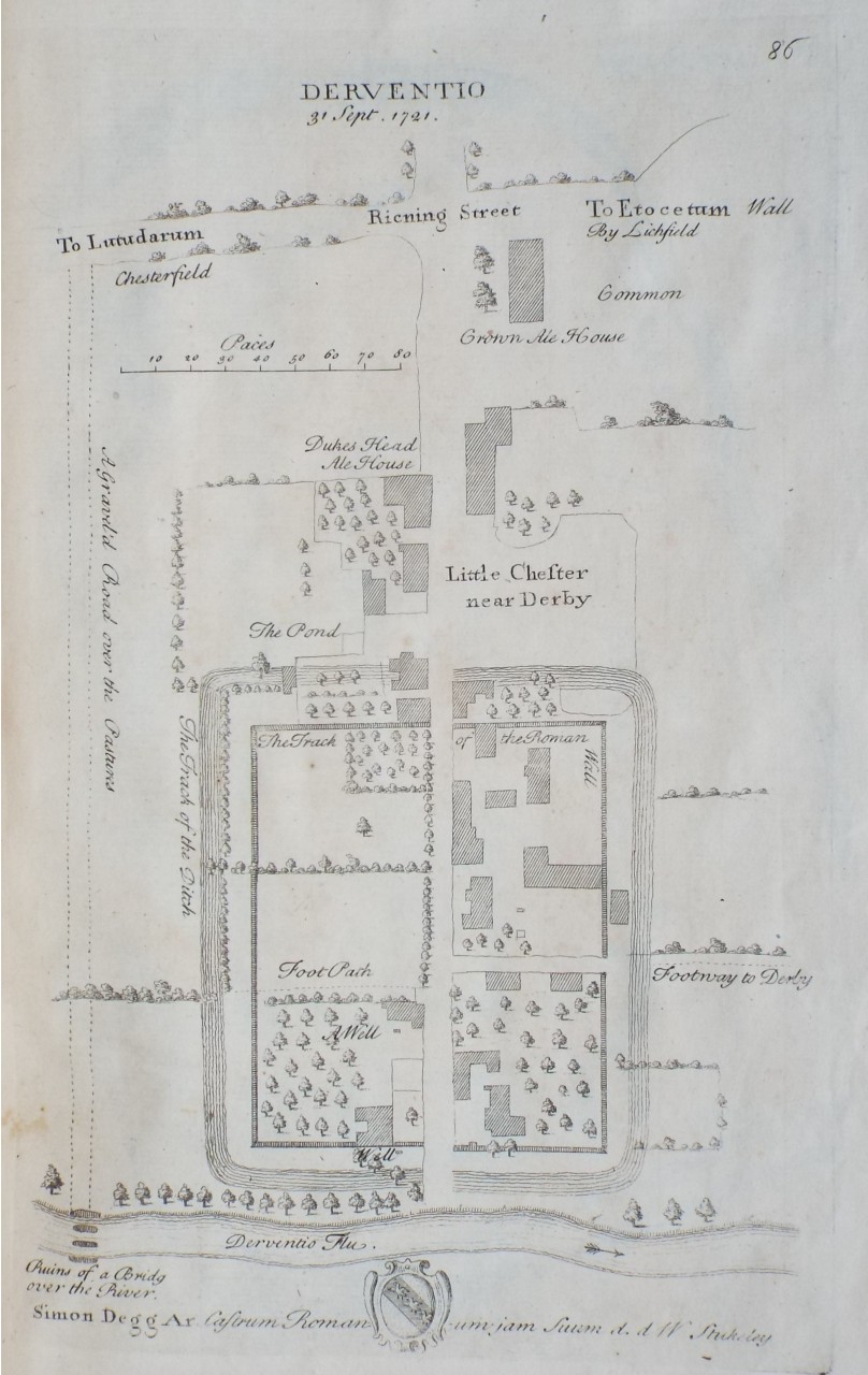 Print - Derventio 31 Sept. 1721. Little Chester.