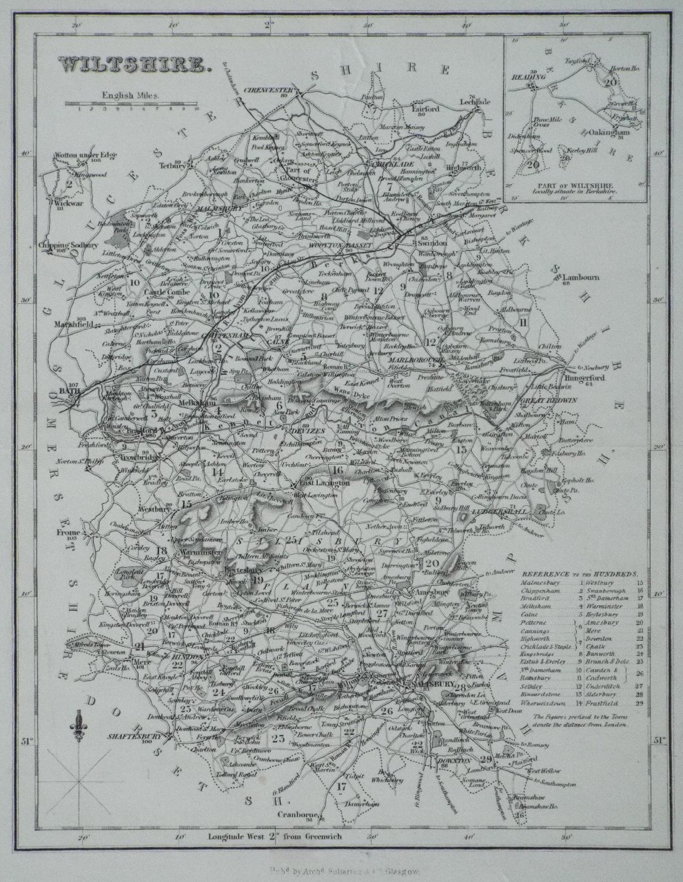 Map of Wiltshire - Fullarton