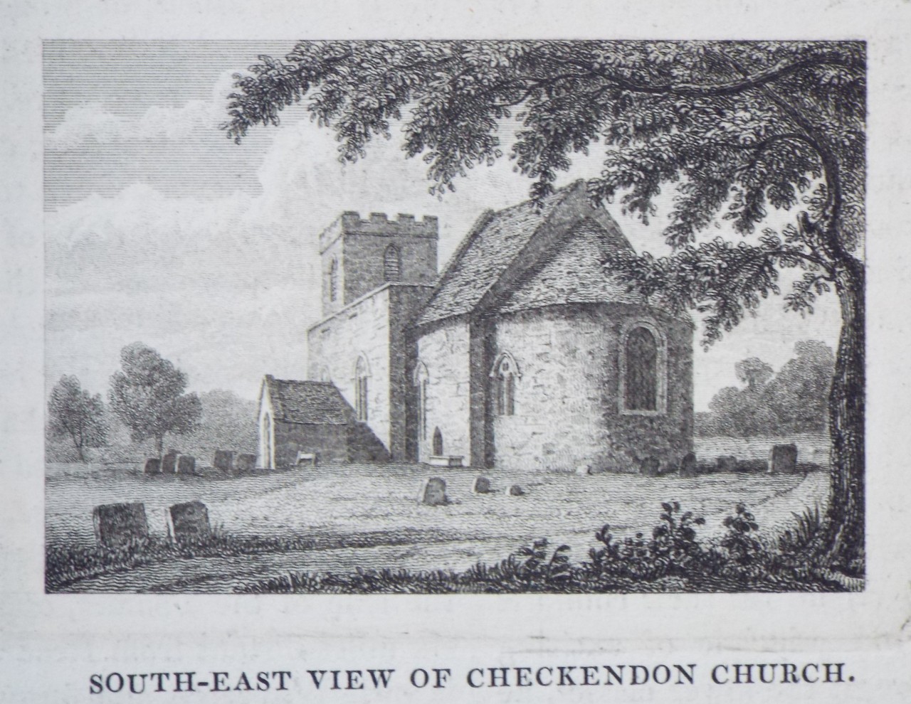 Print - South-east View of Checkendon Church.