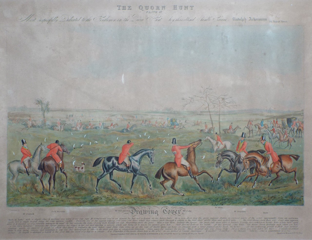 Aquatint - Quorn Hunt Plate II. Drawing Cover. - Lewis