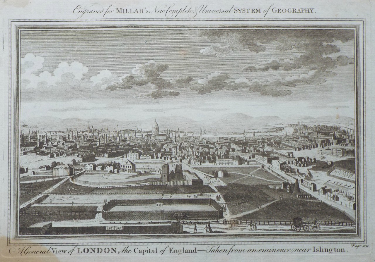 Print - A General View of London, the Capital of England - Taken from an eminence near Islington. - 