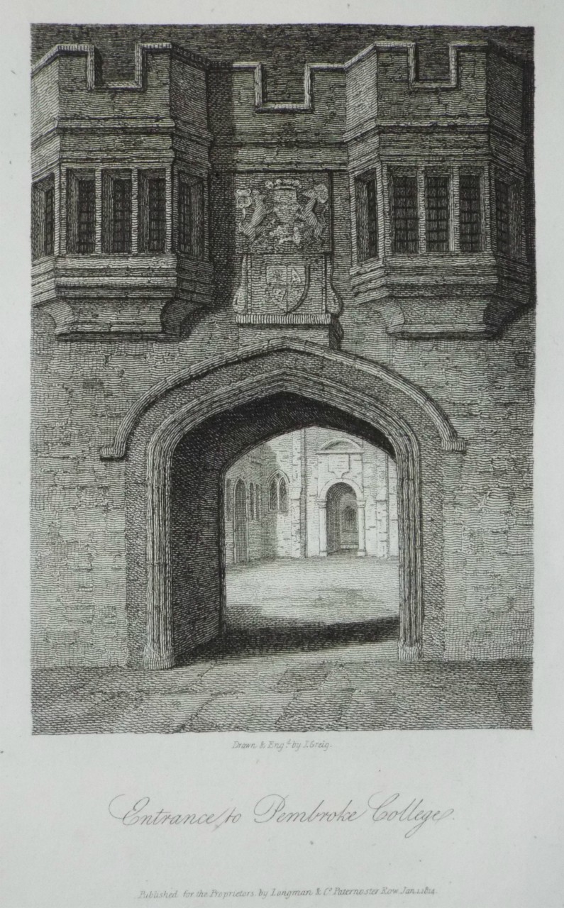 Print - Entrance to Pembroke College. - Greig