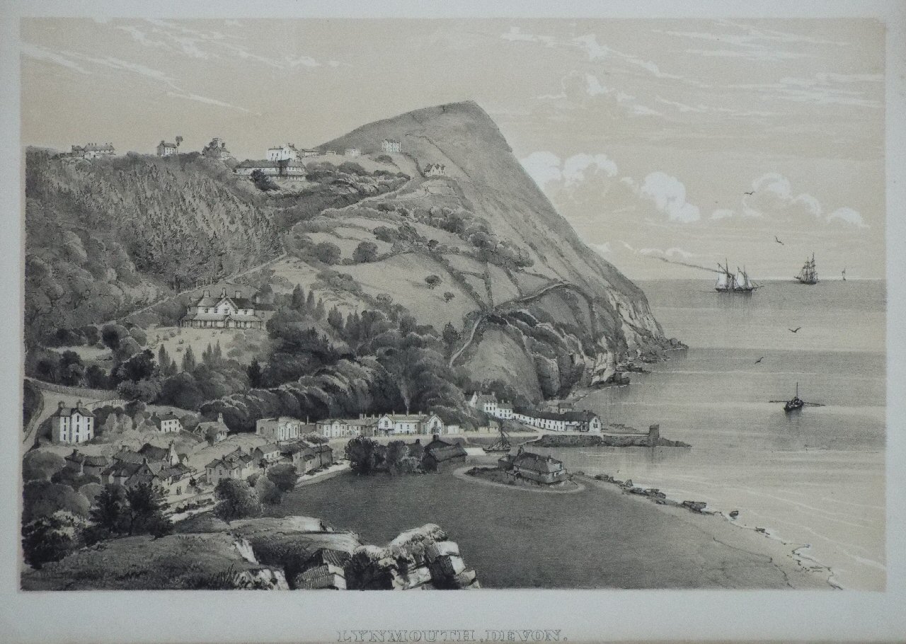 Lithograph - Lynmouth, Devon.