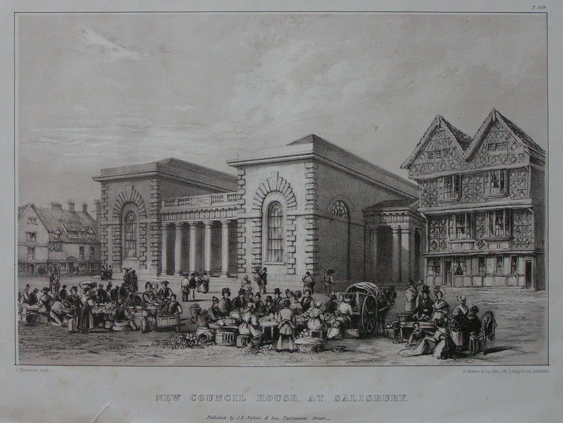 Lithograph - New Council House, at Salisbury - Martin