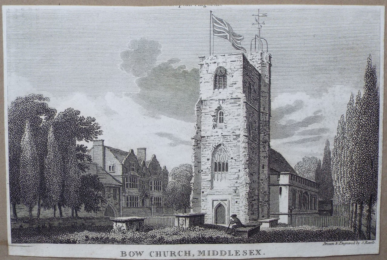 Print - Bow Church, Middlesex. - Rawle