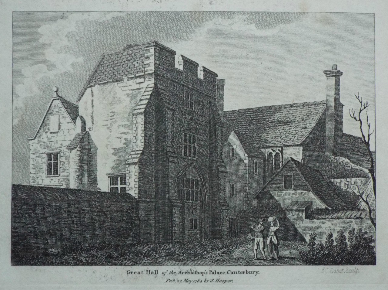 Print - Great Hall of the Archbishop's Palace, Canterbury. - Canot