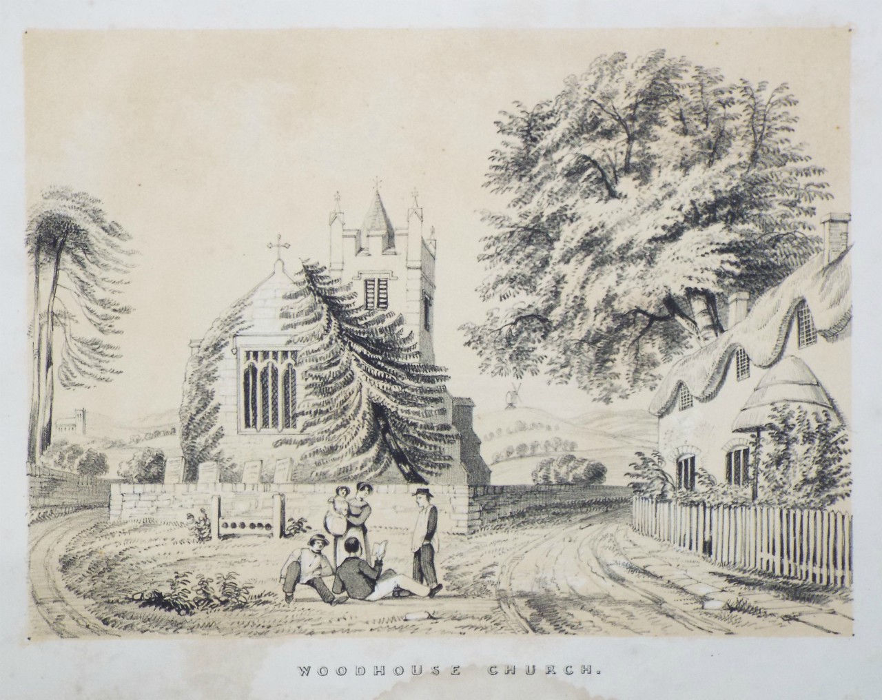 Lithograph - Woodhouse Church. - Palmer