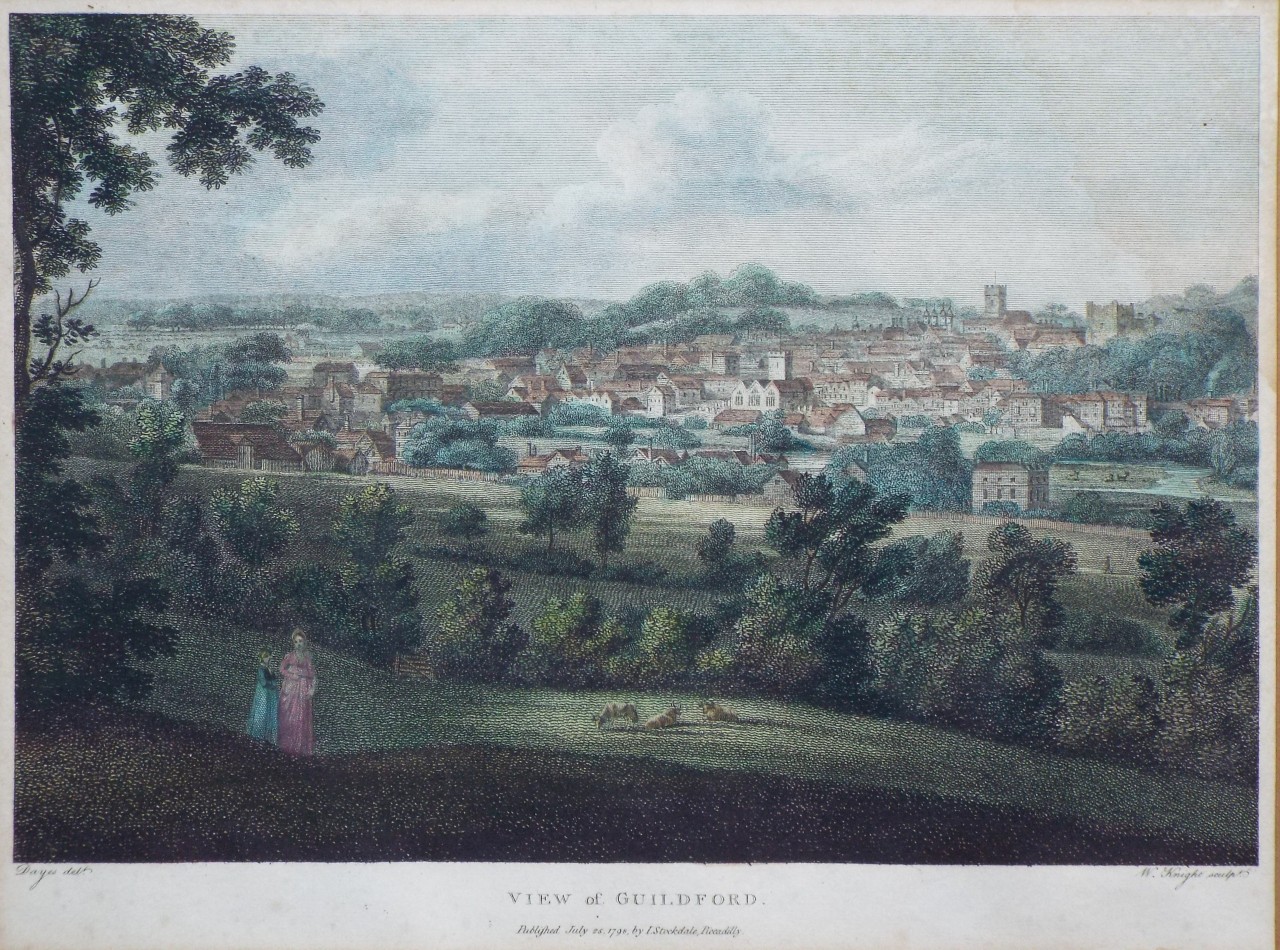 Print - View of Guildford. - Knight