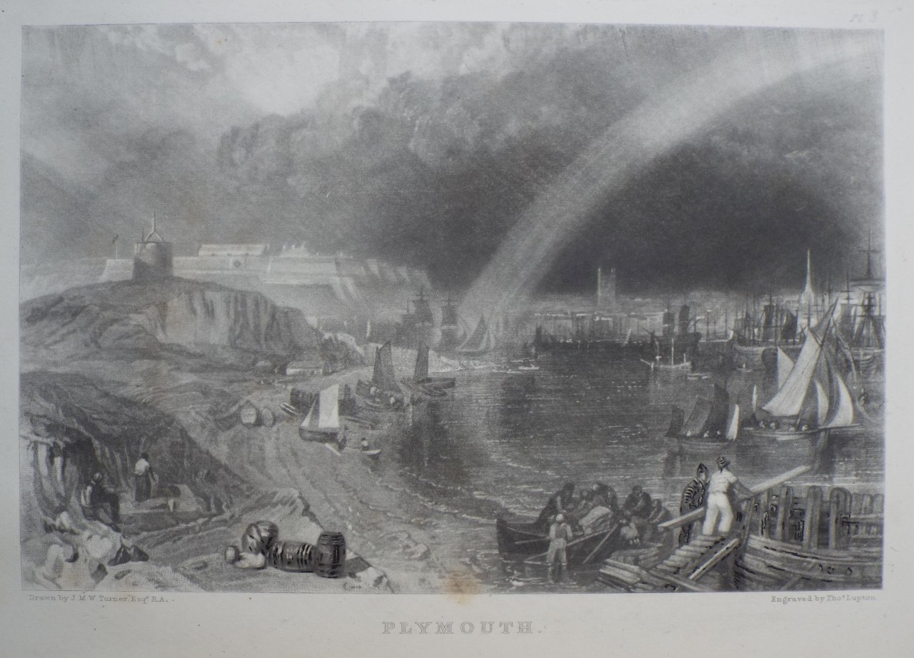 Steel mezzotint - Plymouth. - Lupton