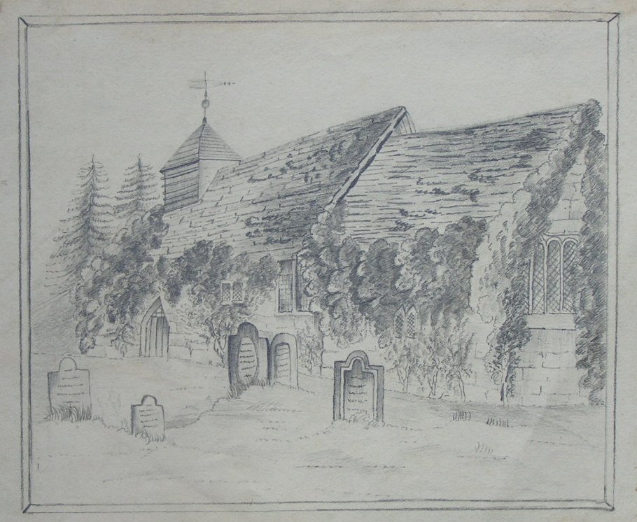 Pencil sketch - Osmaston Church, Derbyshire