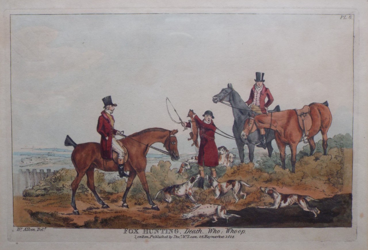 Soft-ground Etching - Fox Hunting. Pl.6. Death. Who: Whoop. - Alken