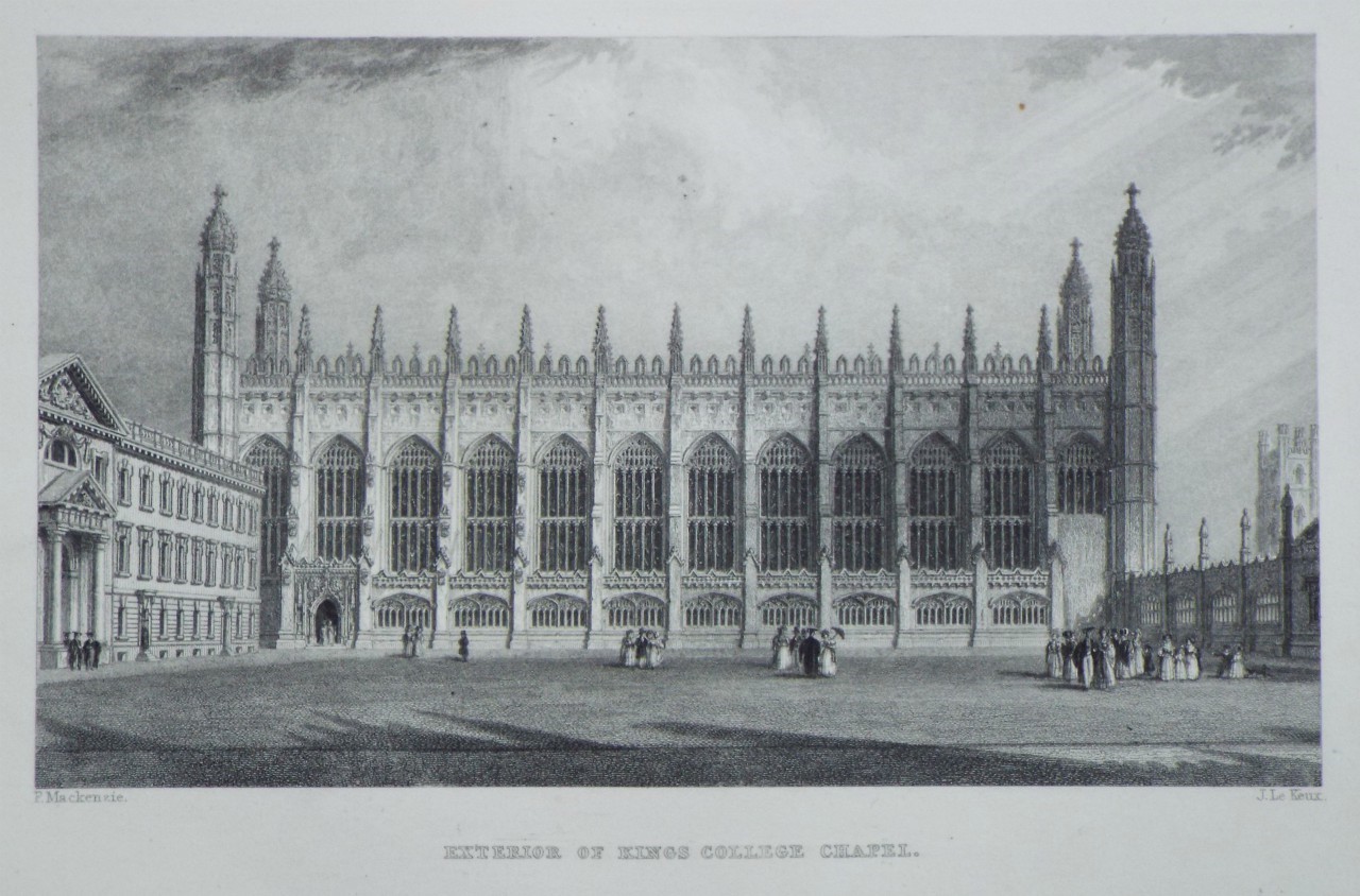 Print - Exterior of Kings College Chapel. - Le