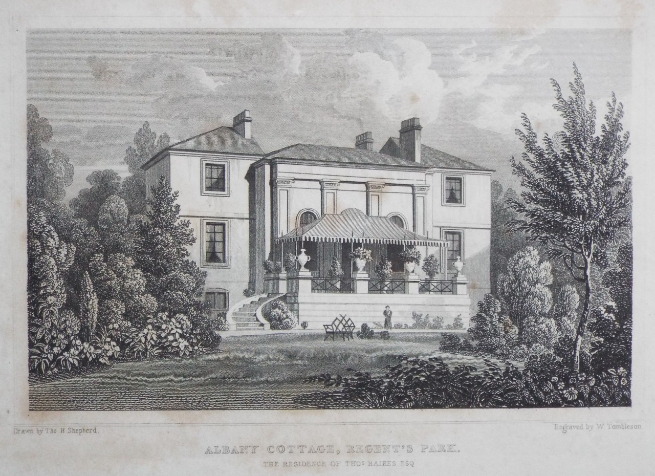 Print - Albany Cottage, Regent's Park. The Residence of Thos. Raikes Esqr. - Tombleson