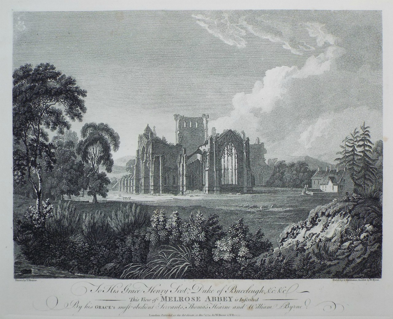 Print - Melrose Abbey - Middiman