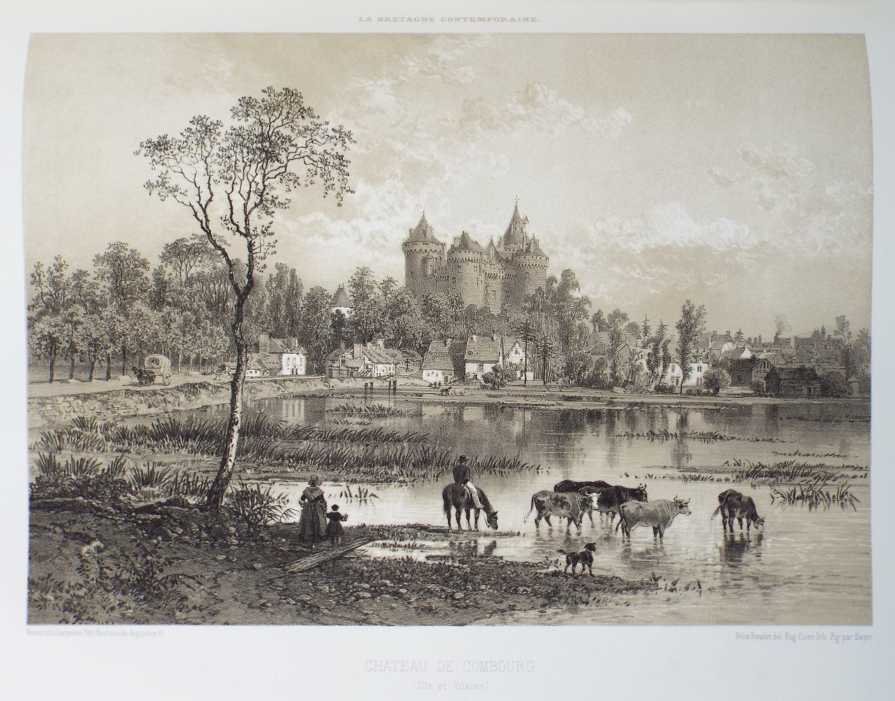 Lithograph - Chateau de Combourg. (Ille-et-Vilaine) - Ciceri