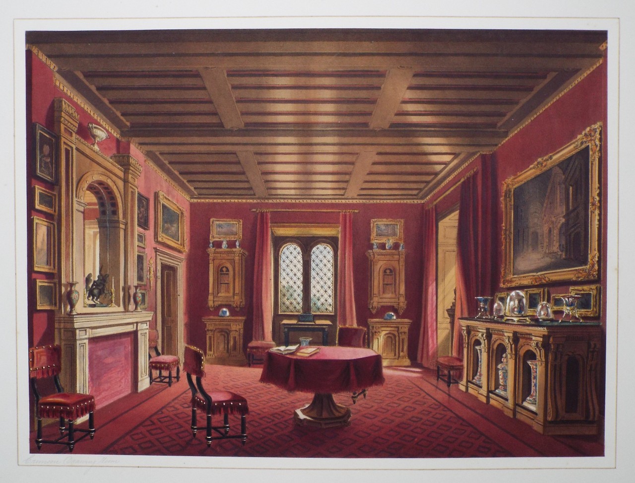 Chromo-lithograph - The Crimson Drawing Room. - Richardson