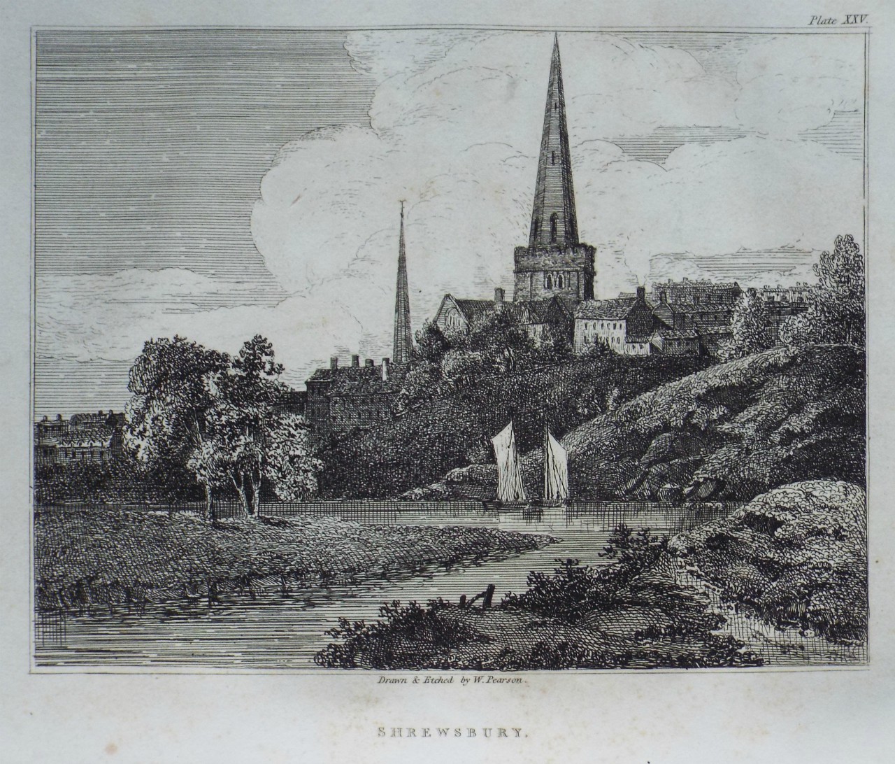 Etching - Shrewsbury. - Pearson