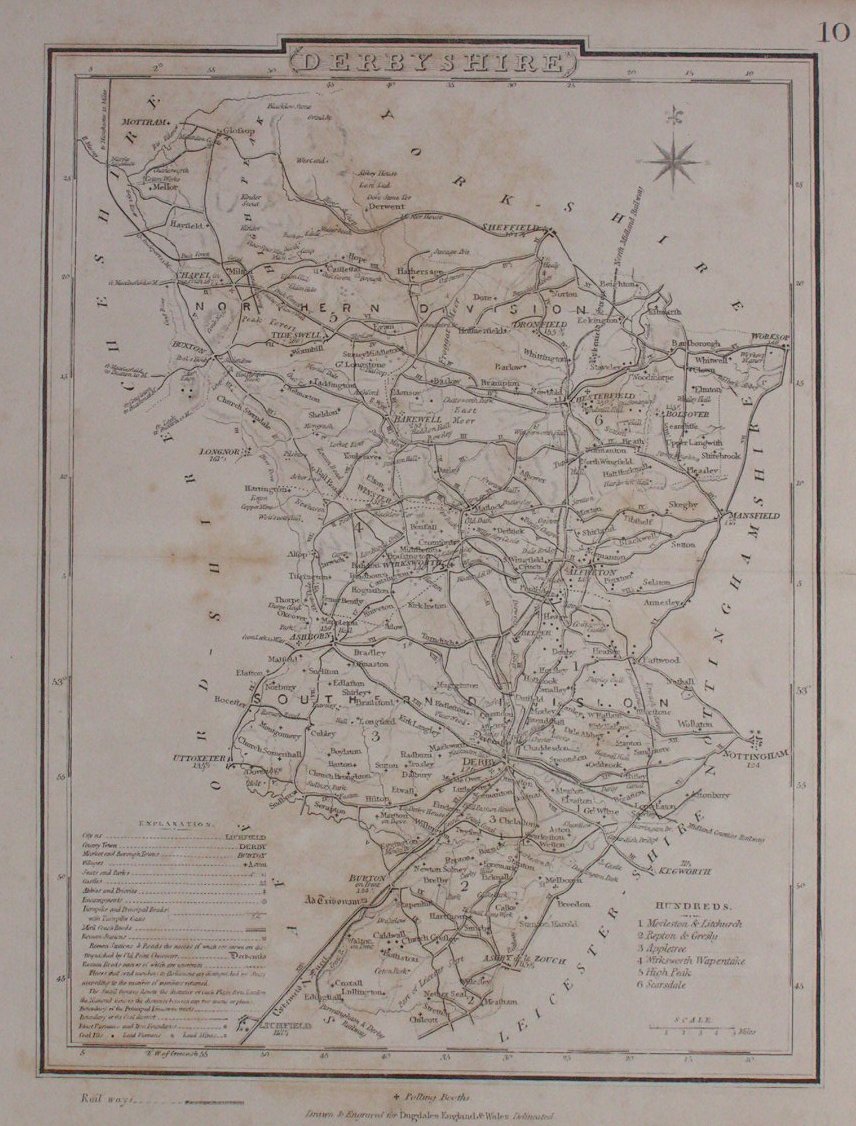 Map of Derbyshire - Cole & Roper