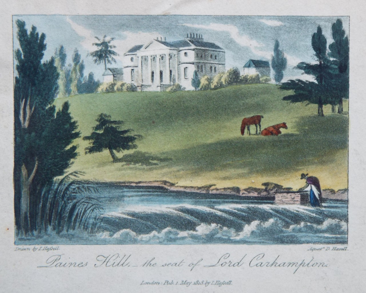 Aquatint - Paines Hill, - the seat of Lord Carhampton. - Havell