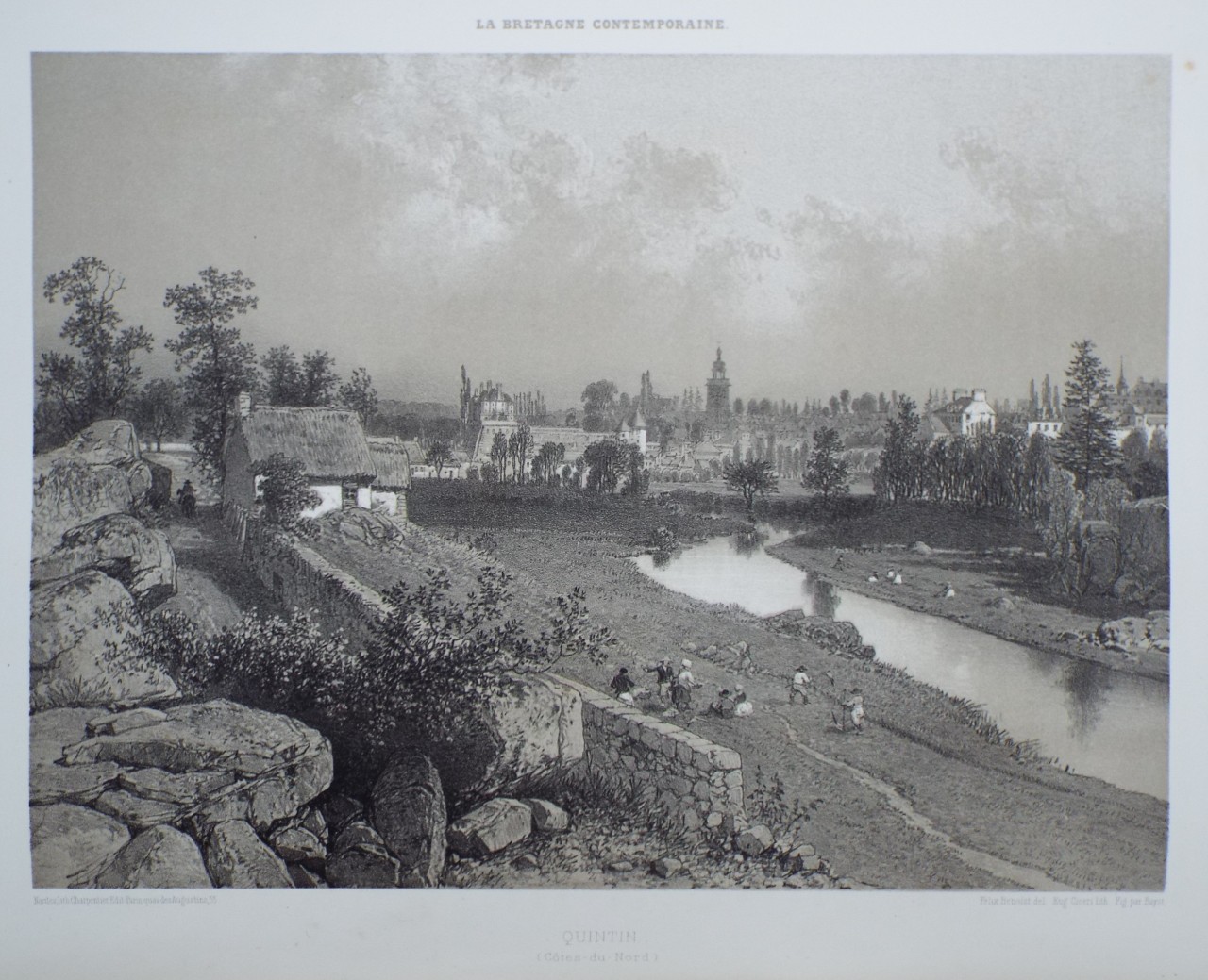 Lithograph - Quintin. (Cotes-du-Nord) - Ciceri