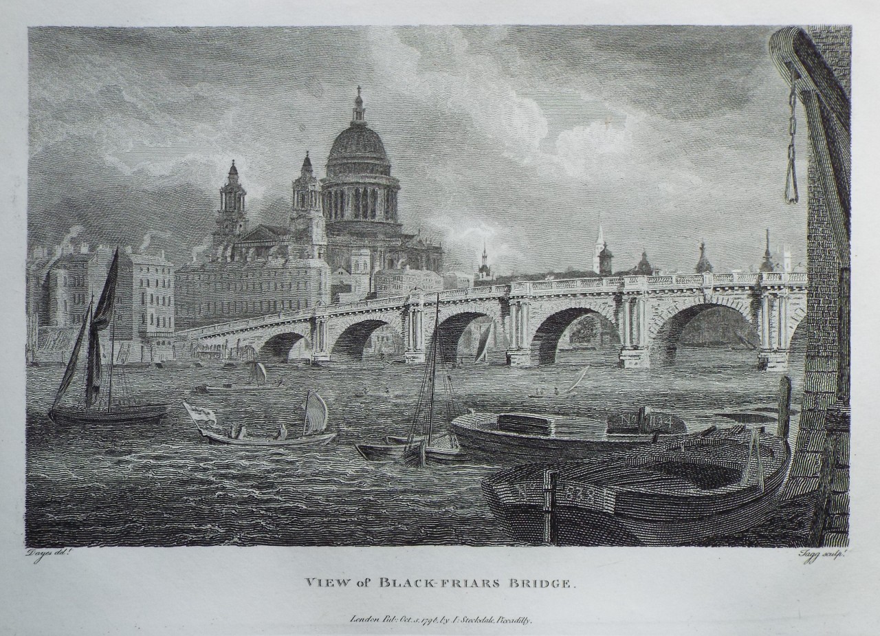 Print - View of Black-Friars Bridge. - Tagg