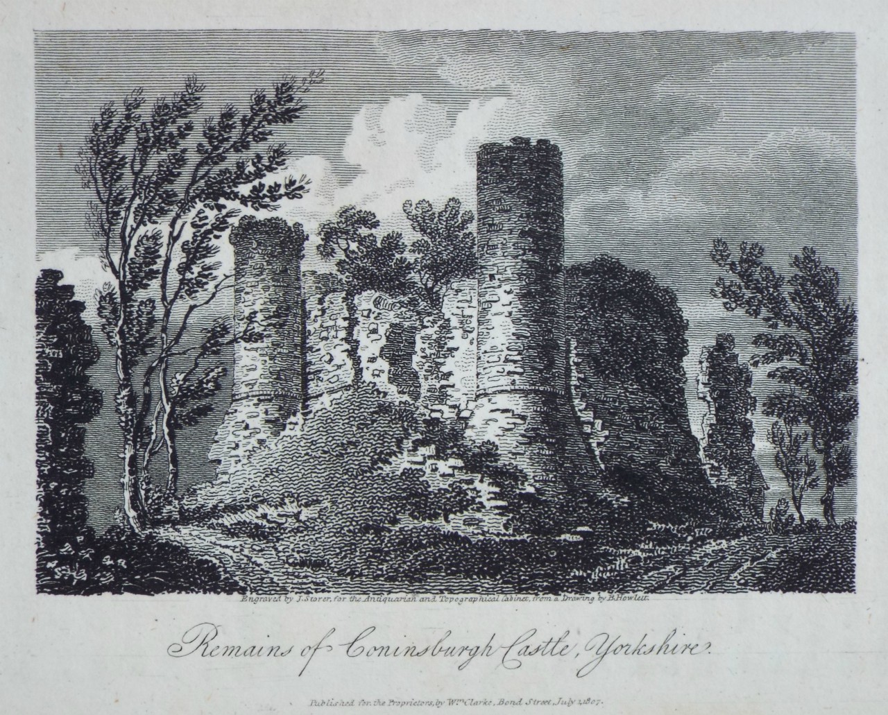 Print - Remains of Coninsburgh Castle, Yorkshire. - Storer