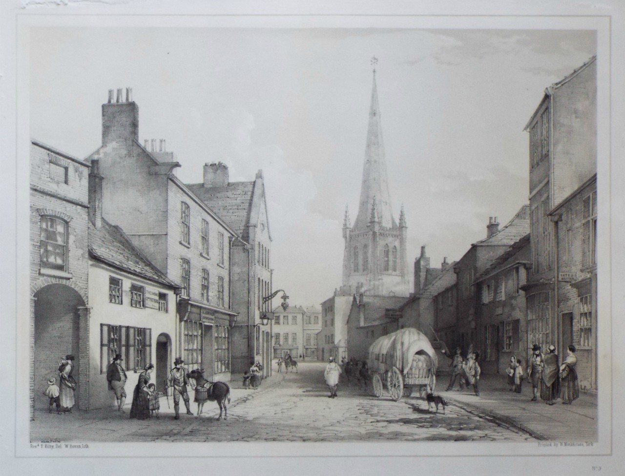 Lithograph - (Wakefield - View from the Lower Part of Northgate) - Bevan