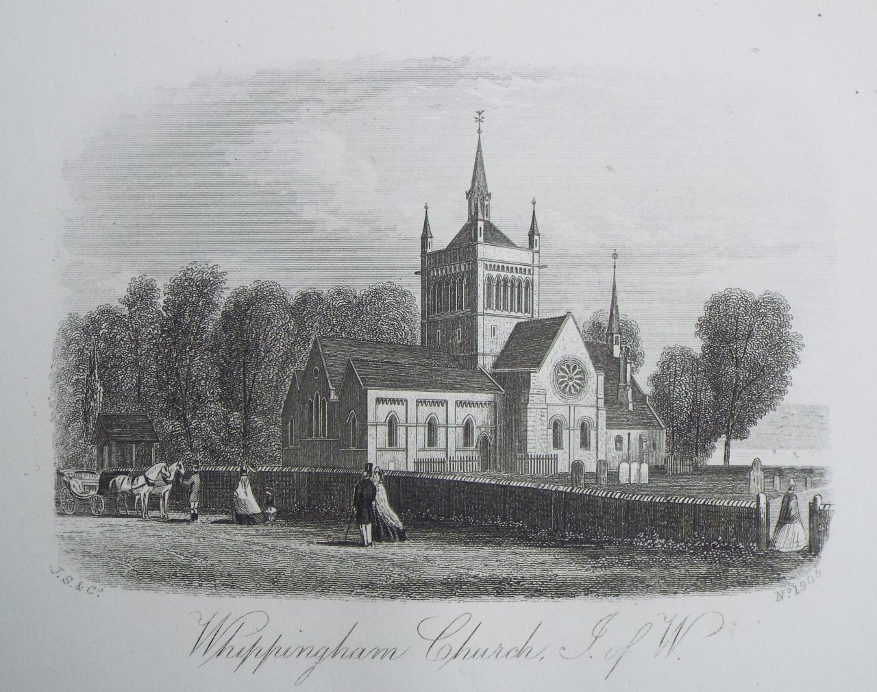 Steel Vignette - Whippingham Church, I. of W. - J.S.