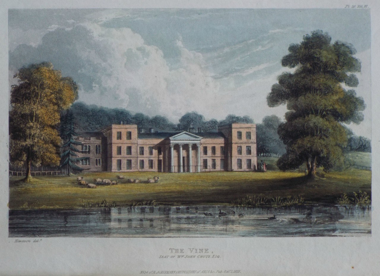 Aquatint - The Vine, Seat of Wm. John Chute Esq.