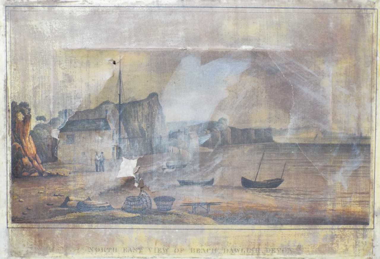 Aquatint - North East View of the Beach, Dawlish, Devon. - Read