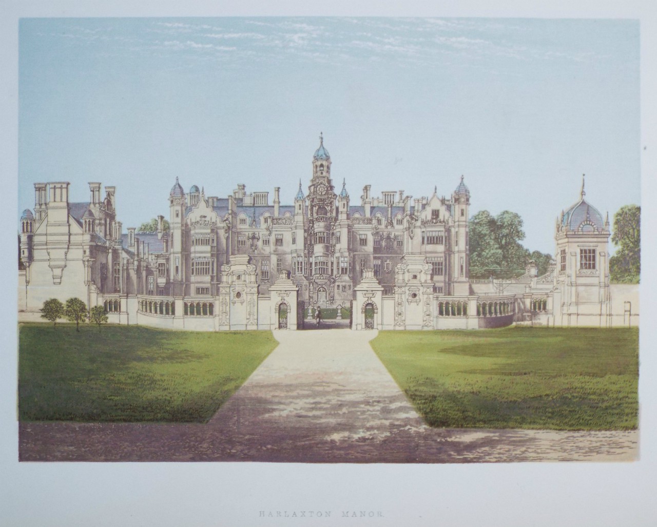 Chromo-lithograph - Harlaxton Manor.