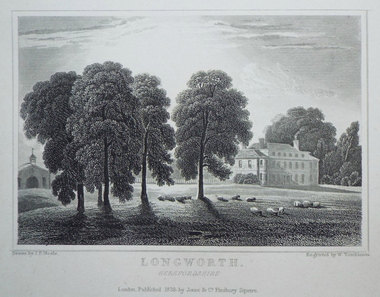 Print - Longworth. Herefordshire. - Tombleson