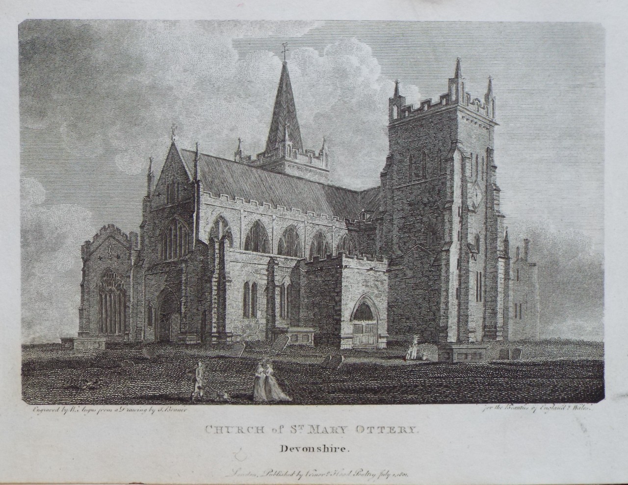 Print - Church of St. Mary Ottery, Devonshire. - Angus