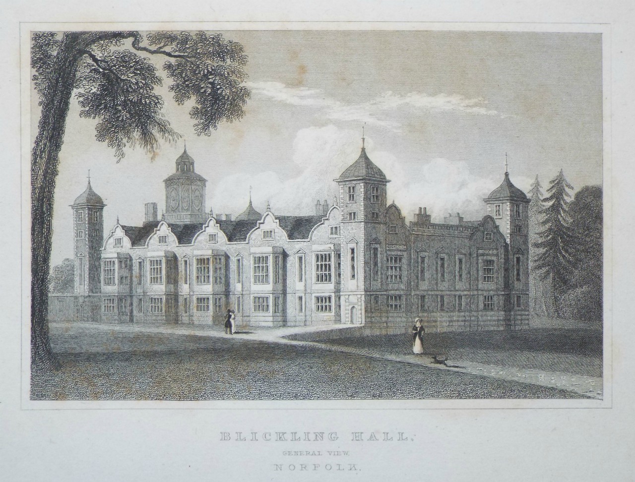 Print - Blickling Hall, General View. Norfolk. - Allen