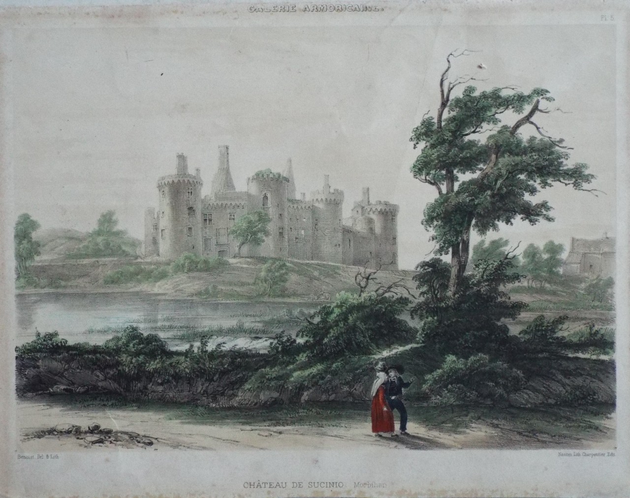 Lithograph - Galerie Armoricaine. Chateau de Sucinio. Morbihan - Benoist